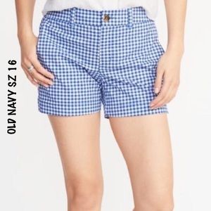 Old Navy Everyday Blue Gingham Shorts NWOT SZ 16